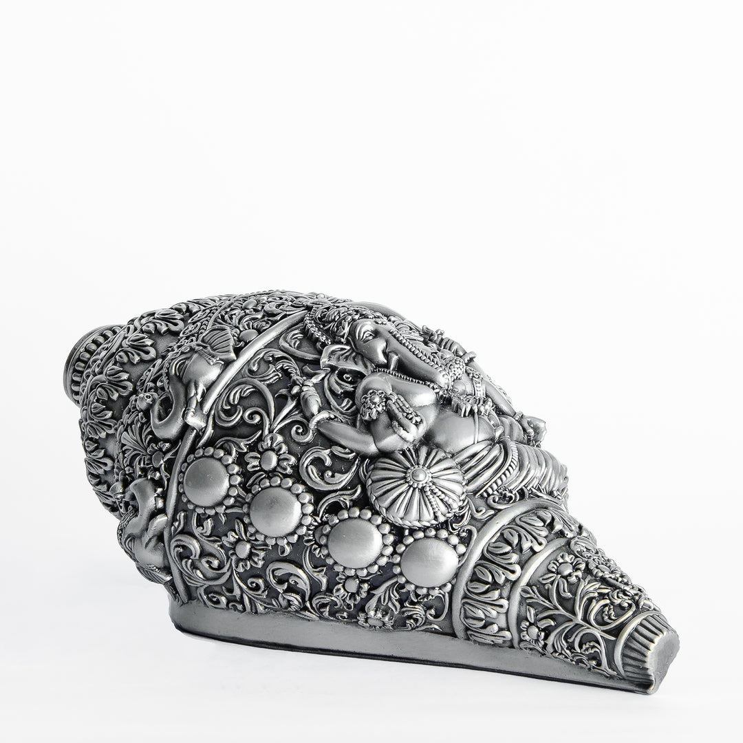LOTUS GANESHA SHANKHA BIG-ANTIQUE