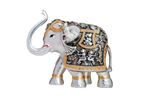 Load image into Gallery viewer, Silver Elephant with Golden Black Drape
