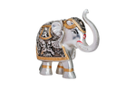 Load image into Gallery viewer, Silver Elephant with Golden Black Drape
