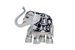 Load image into Gallery viewer, Silver elephant with blue drape
