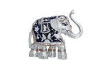 Load image into Gallery viewer, Silver elephant with blue drape
