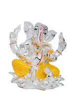 Load image into Gallery viewer, Silver Orange Resin Ganesh Ji
