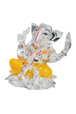 Load image into Gallery viewer, Silver Orange Resin Ganesh Ji
