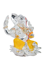 Load image into Gallery viewer, Silver Orange Resin Ganesh Ji
