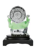 Load image into Gallery viewer, Silver Green Resin Ganesh Ji
