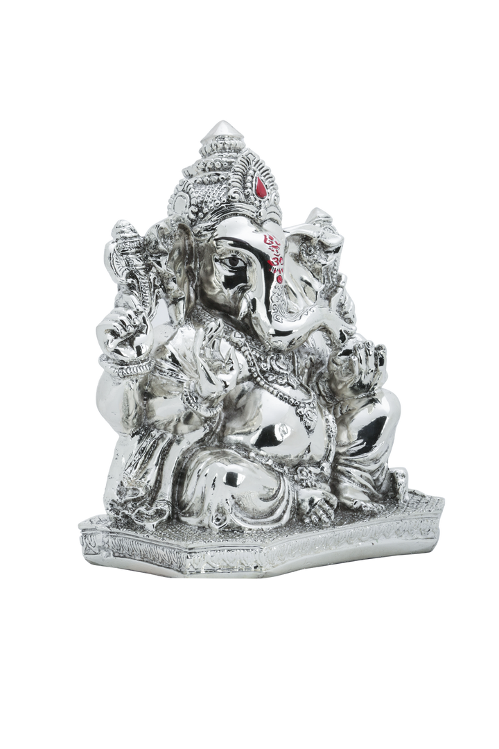 Silver Sitting Ganesh Ji