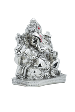 Load image into Gallery viewer, Silver Ganesh Ji Sitting
