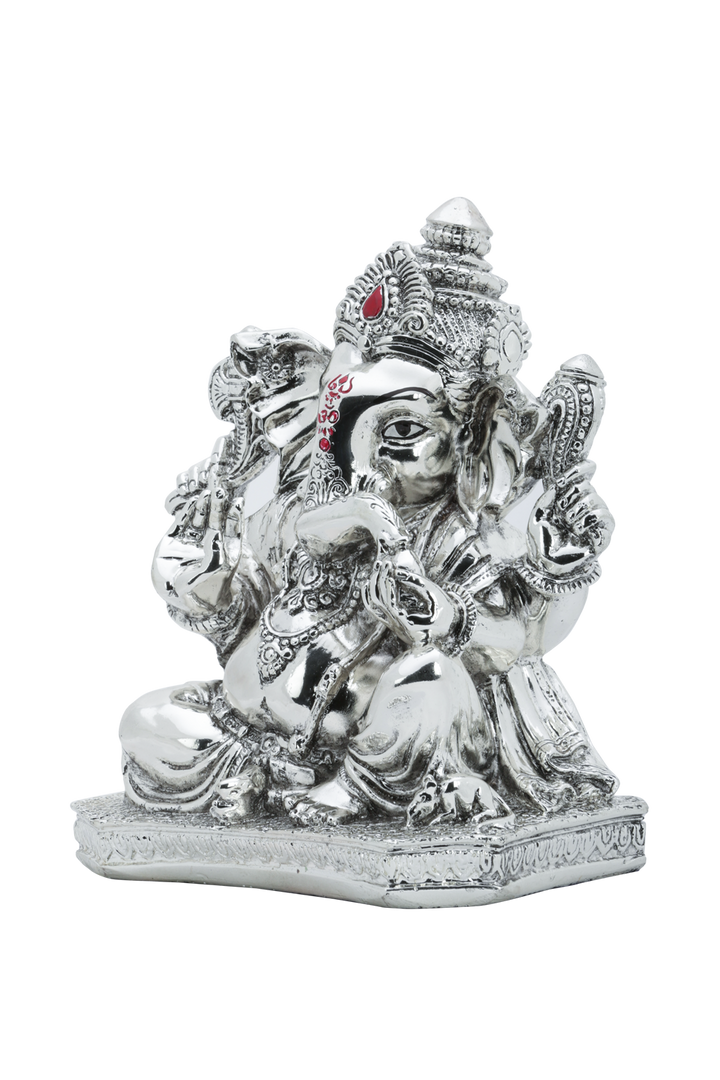 Silver Sitting Ganesh Ji