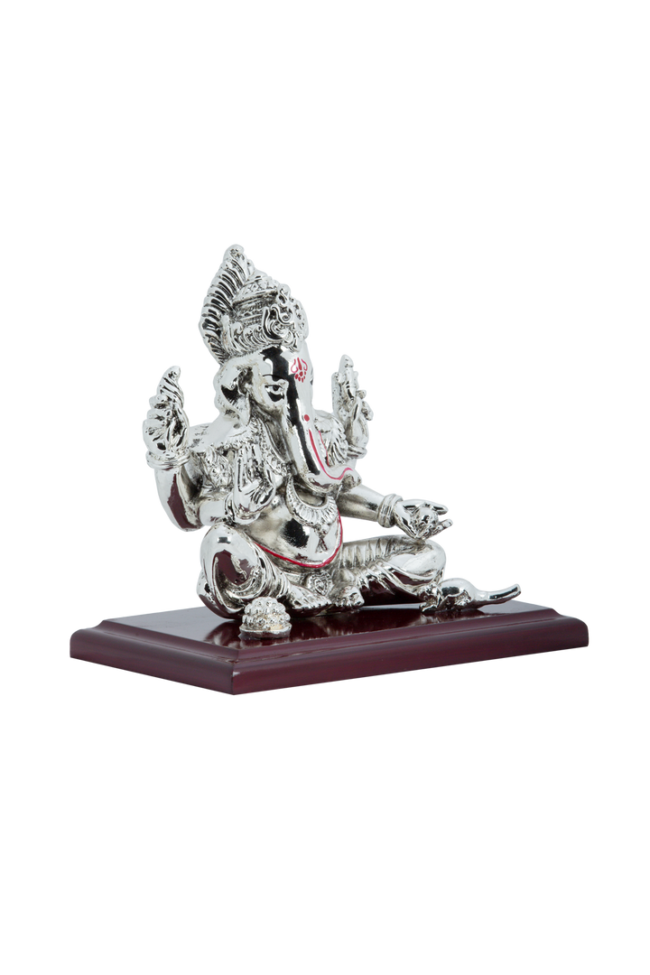 Silver Ganpati Wooden