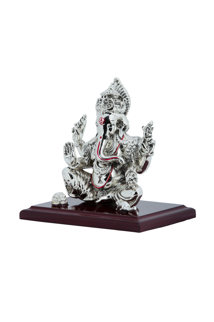 Silver Ganpati Wooden