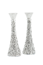 Load image into Gallery viewer, Silver Flower Vase Pair
