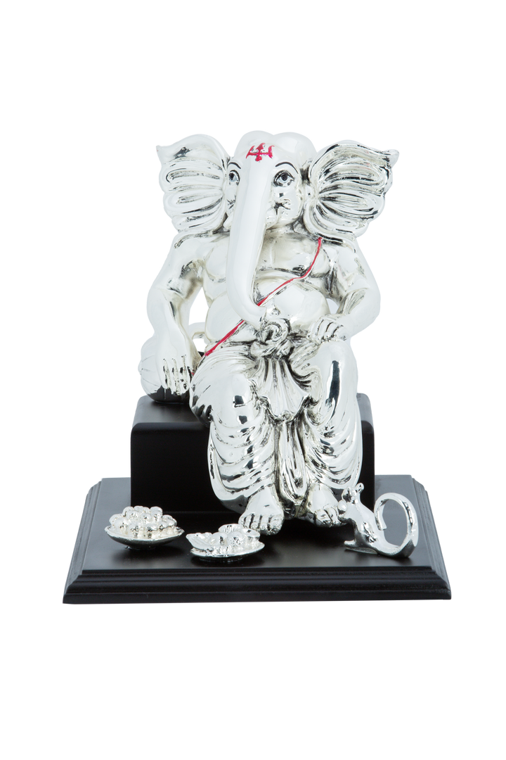 Silver Ganesh ji sitting