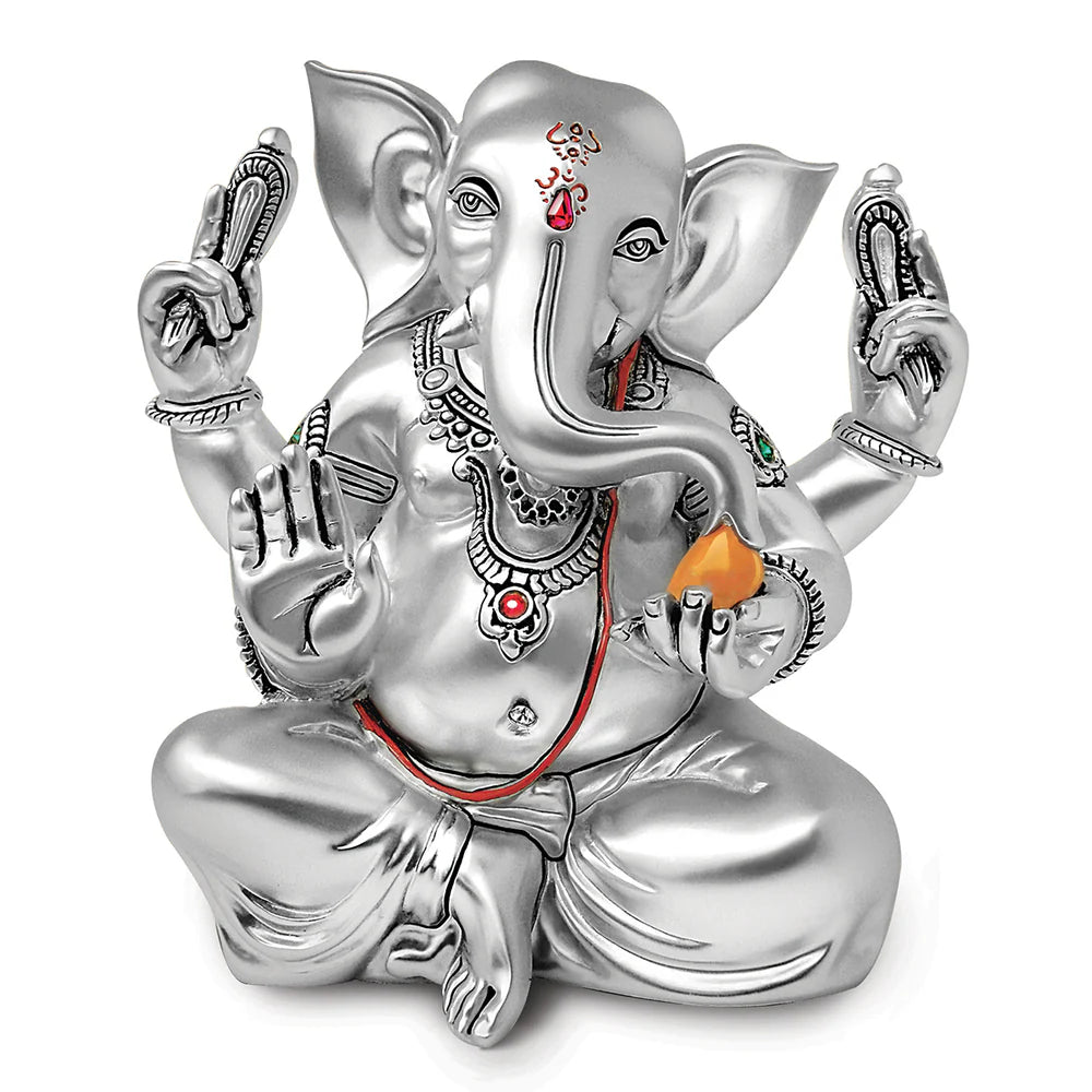 Glossy Ganesha (h-14 cm)- Silver