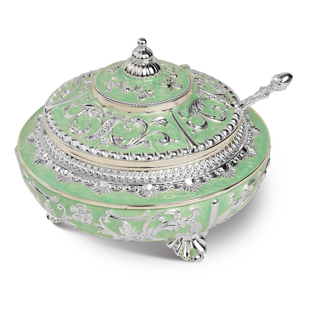 Enamel Sugar Pot - Sea Green