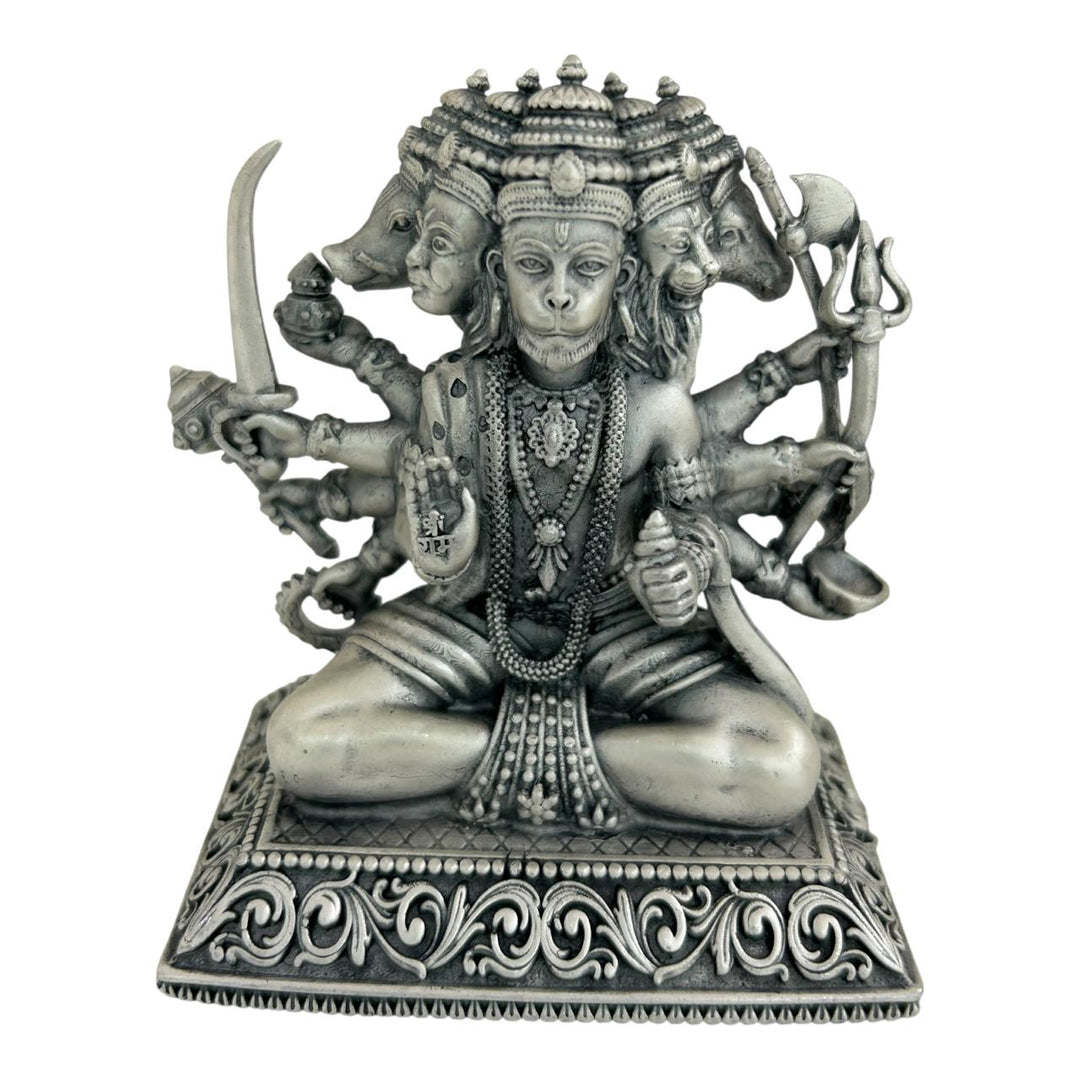 PUNCHMUKHI HANUMAN JI PURE SILVER IDOL 925 (ANTIQUE)
