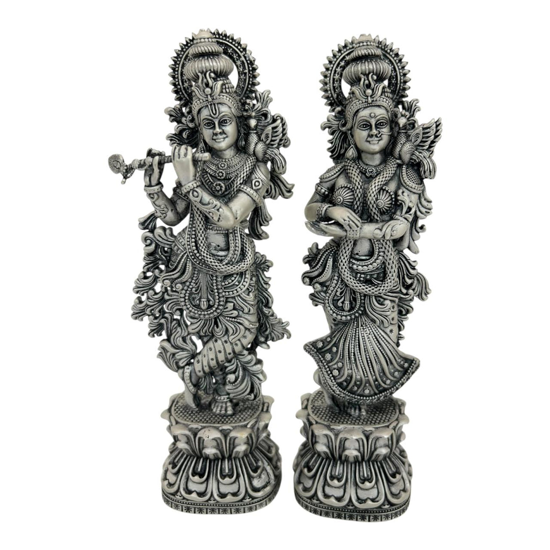 RADHA KRISHNA PURE SILVER IDOL 925( ANTIQUE)