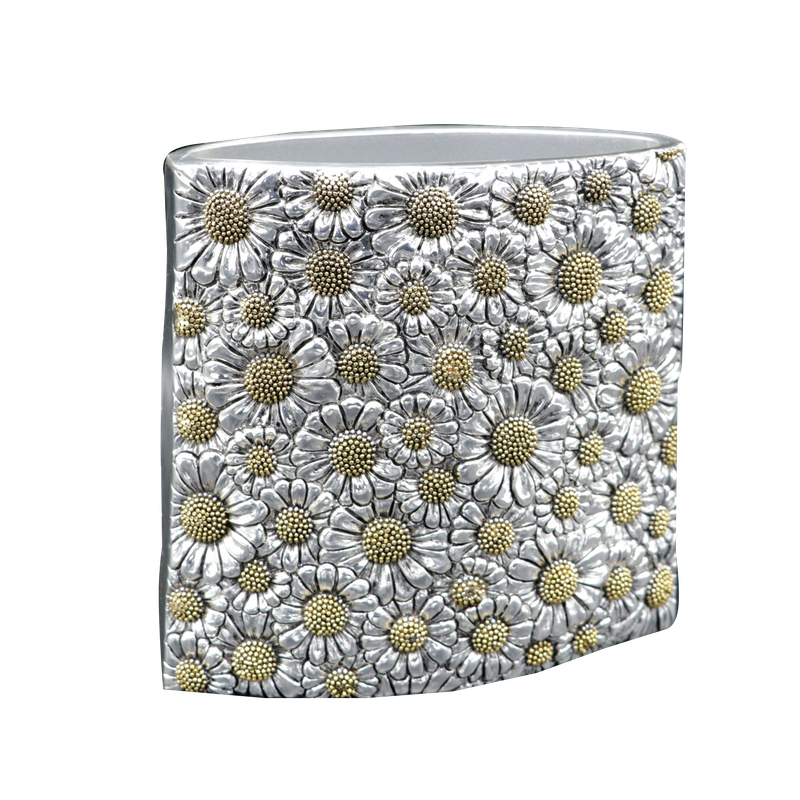 Silver Plated Floral Flair Short Vase