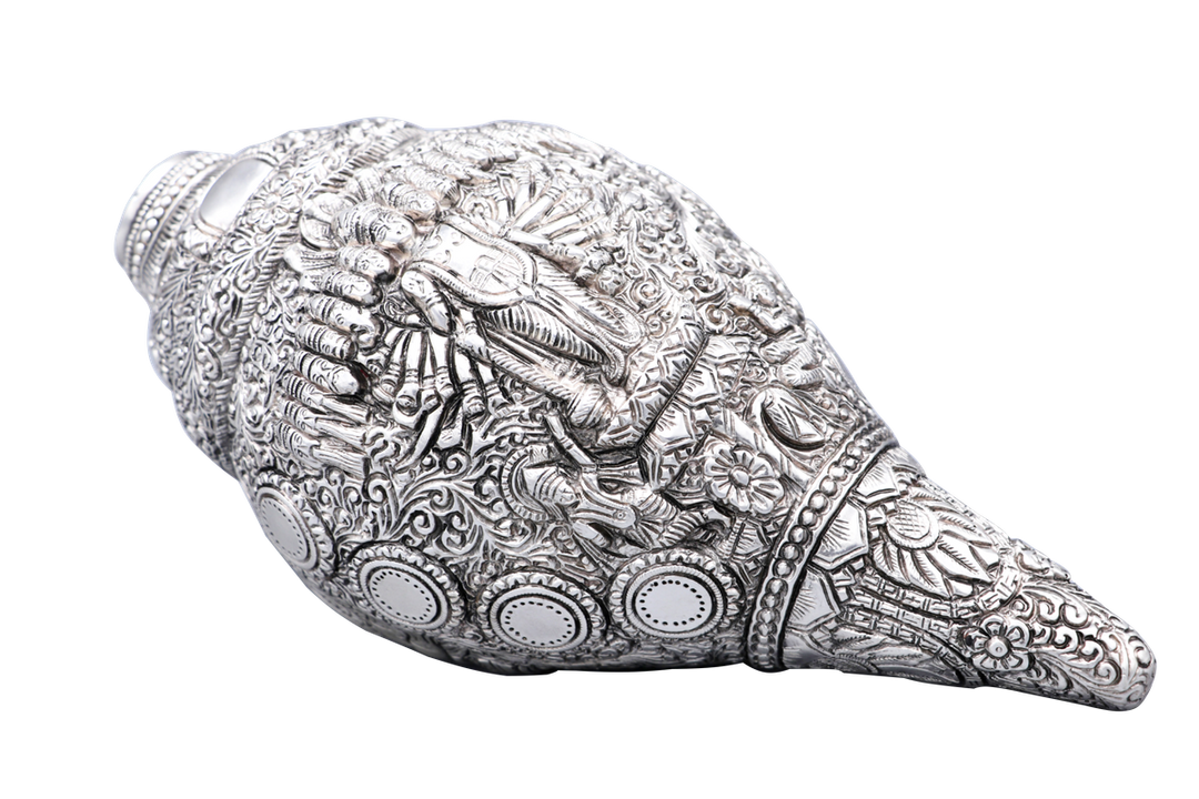 SILVER PLATED VISHNU SHANKH BIG